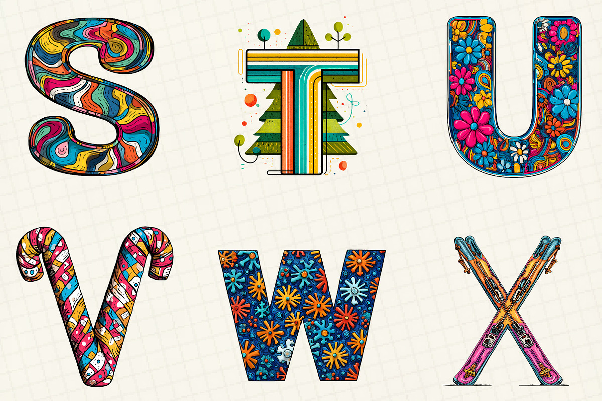 Christmas Alphabet Latter Clipart, an Illustration by DreamCafeArt (Photo 5 of 6)