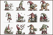 Whimsical Christmas Gnome Clipart, an Illustration by Sublimation Artist (Thumbnail 3 of 6)