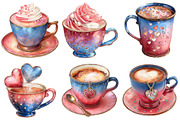Valentines Coffee Cups Clipart, an Illustration by Craft Nest (Thumbnail 9 of 9)