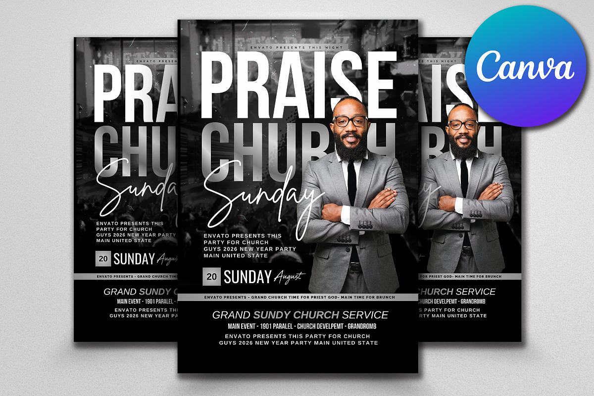 Praise Worship Church Service Flyer, a Flyer Template by Psd Templates (Photo 2 of 3)