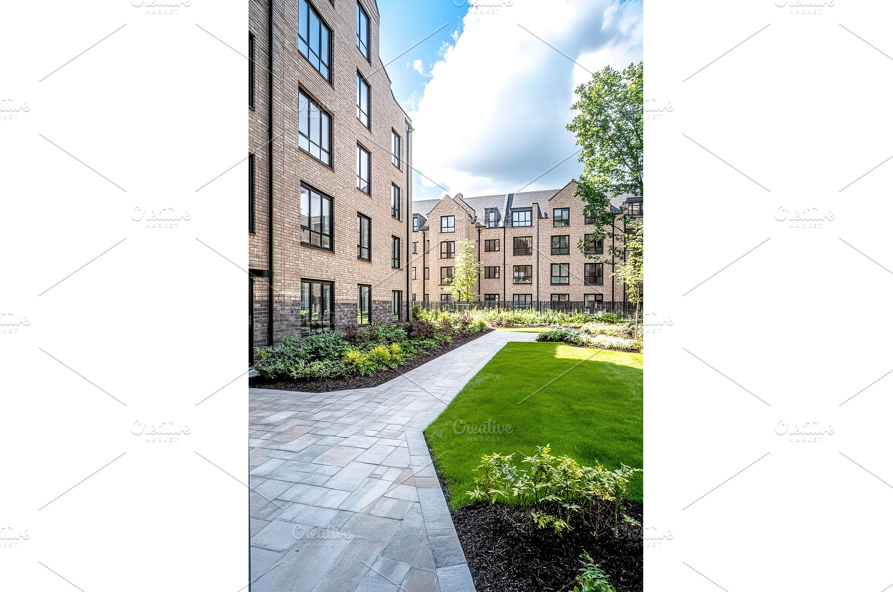 Modern Brick Apartment Complex with, an Architecture Photo by Lermont51