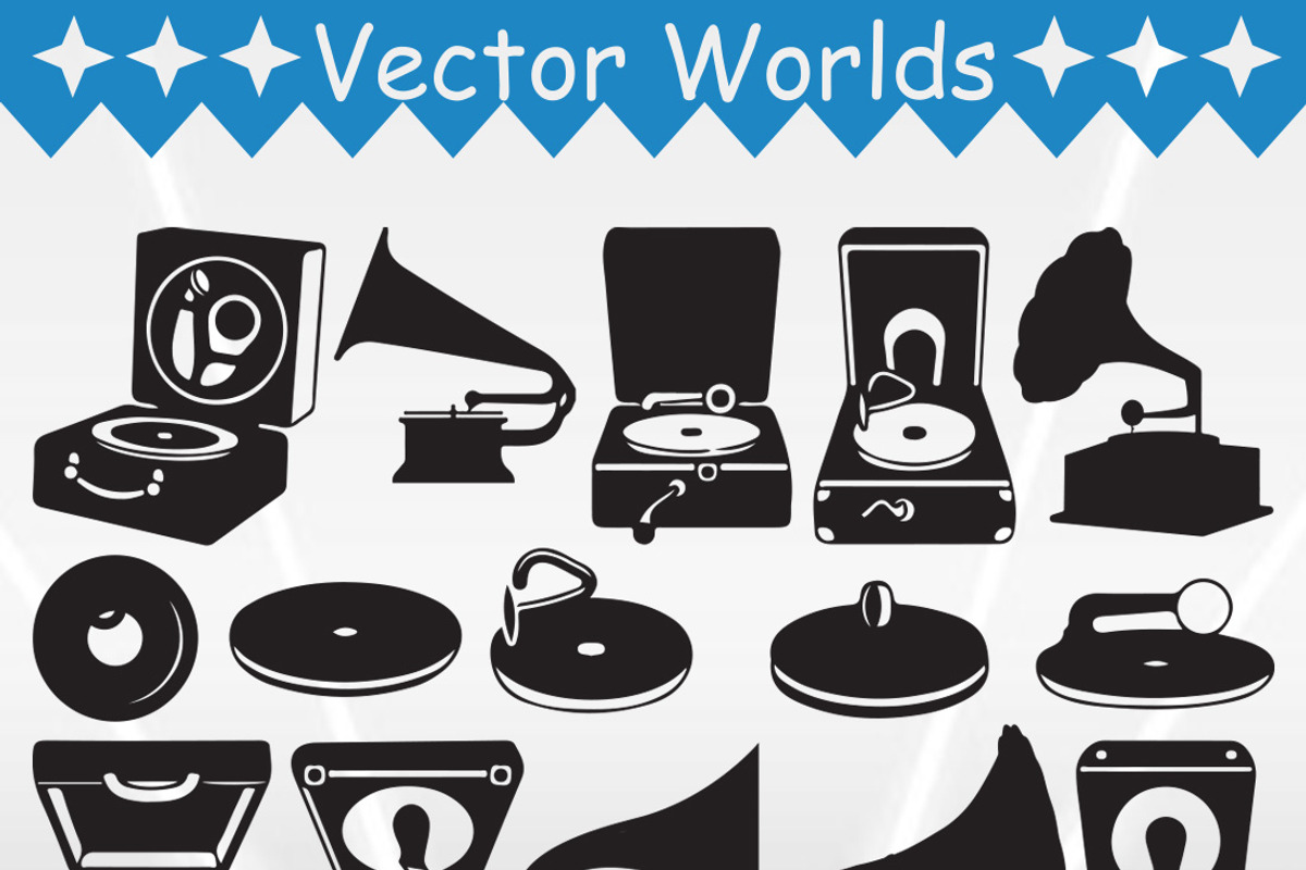 Gramophone SVG, Gramo phone SVG, an Object Graphic by VectorWorlds (Photo 2 of 3)