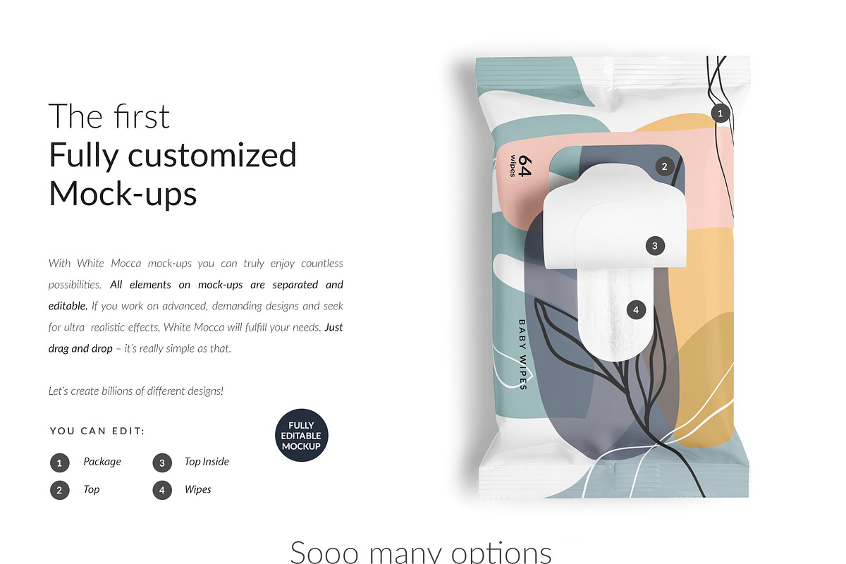 Baby Wet Wipes 4xMock-ups, a Print Template by Mocca Mockups Store (Photo 2 of 5)