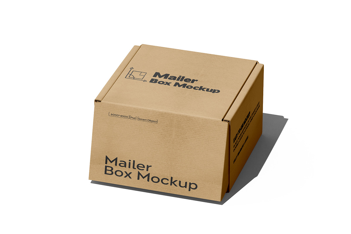 Square Kraft Mailer Box Mockup Set, a Packaging Mockup by pixelmock (Photo 10 of 16)