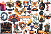 Watercolor Gothic Autumn Clipart PNG, a Seasonal Illustration by Canvas Craft (Thumbnail 1 of 3)