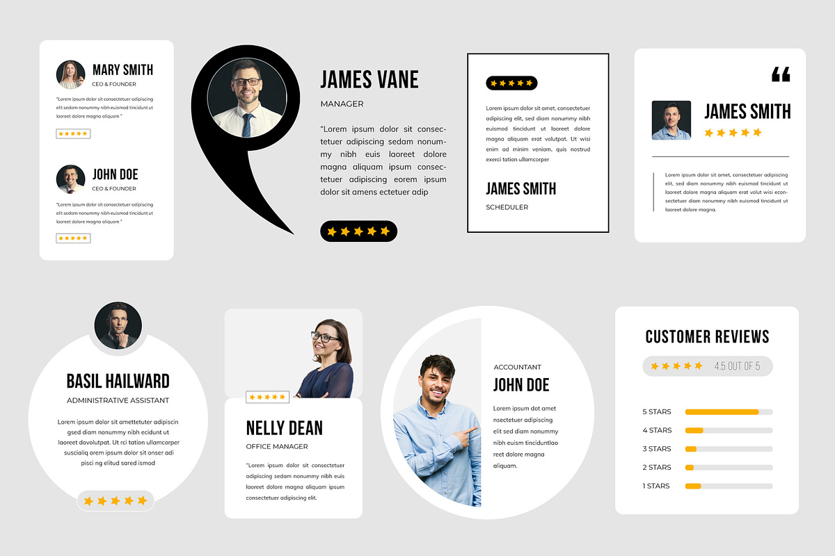 Testimonials Review And Quotes, an UI Kit Template by MightyDesign (Photo 1 of 6)