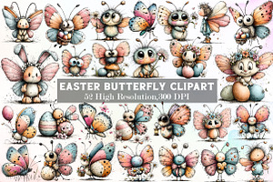 Whimsical Easter Butterfly Clipart, an Illustration by Sublimation Artist