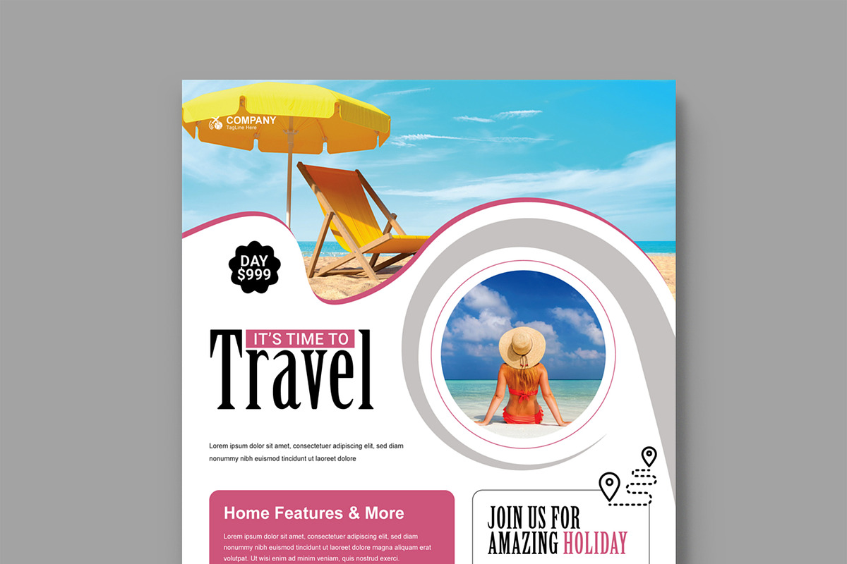 Travel Flyer Design Template, a Flyer Template by MightyDesign (Photo 4 of 8)