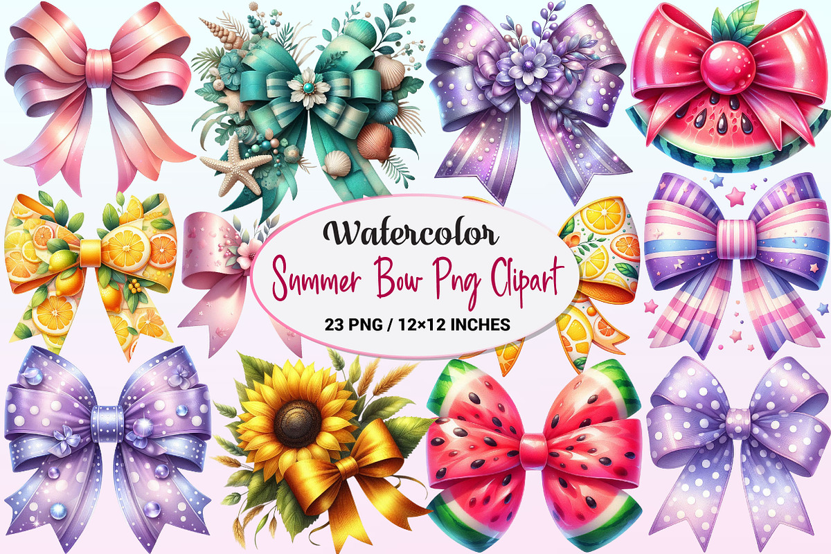 Summer Bow Clipart Bundle, a Graphic by CitraGraphics (Photo 1 of 4)