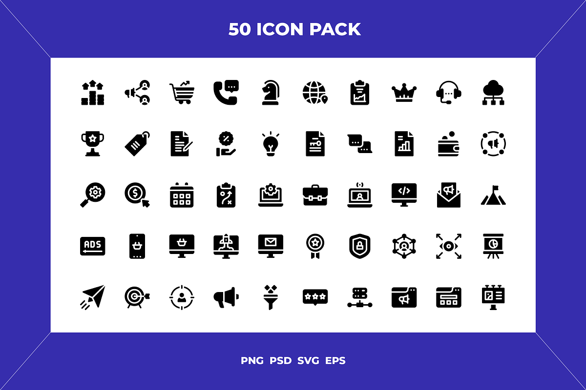 Marketing campaign icons, an Outline Icon by Wencory (Photo 1 of 2)