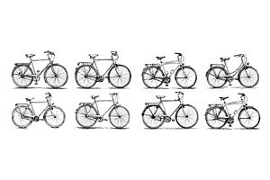 Bicycles classic modern street, a Sport Illustration by Onyx