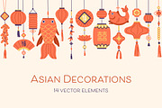 Asian decorations, Chinese ornaments, a Decorative Illustration by Good Studio (Thumbnail 1 of 6)