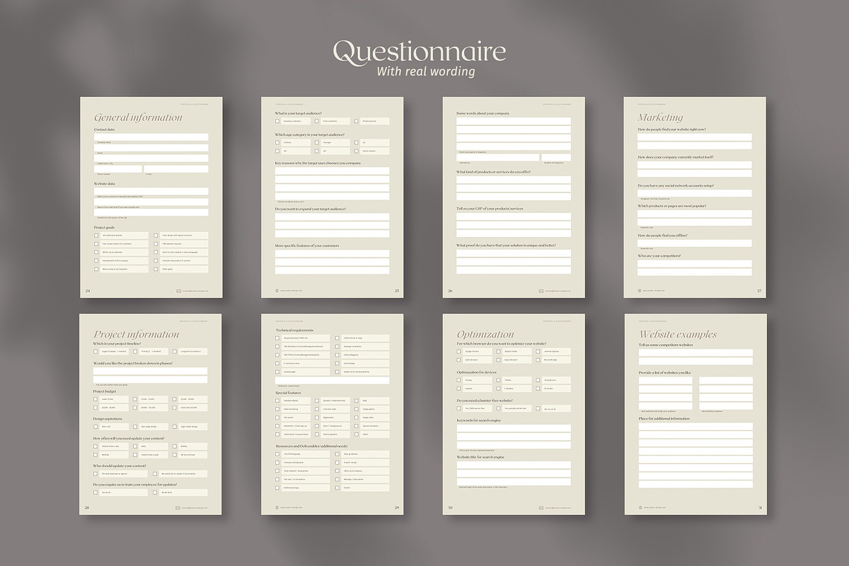 Proposal & Questionnaire for CANVA, a Brochure Template by Imagination Area (Photo 5 of 18)