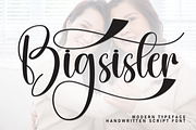Bigsister | Script Font, a Handwritten Font by Scratchones (Thumbnail 1 of 9)