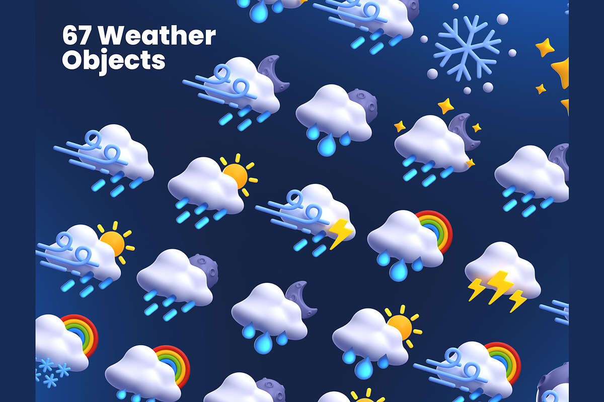 Weather 3D Icons, an Object 3D Model by Rakata Studio (Photo 5 of 7)