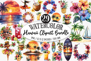 HAWAII Clipart Bundle, an Illustration by Designking