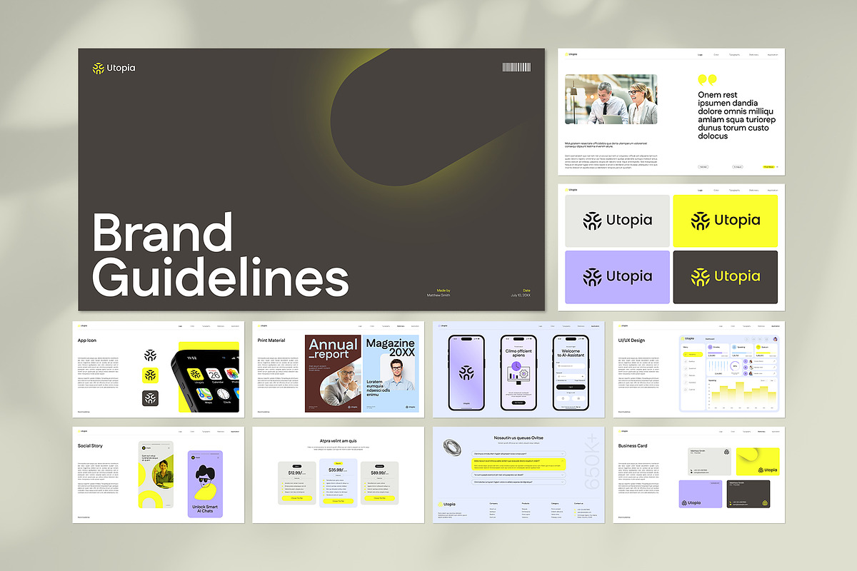 Utopia V4- Brand Guidelines Template, a Branding & Logo Template by graphypix (Photo 4 of 14)