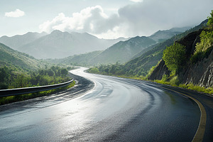 Asphalt highway road without cars, a Background Photo by AlyaAnd