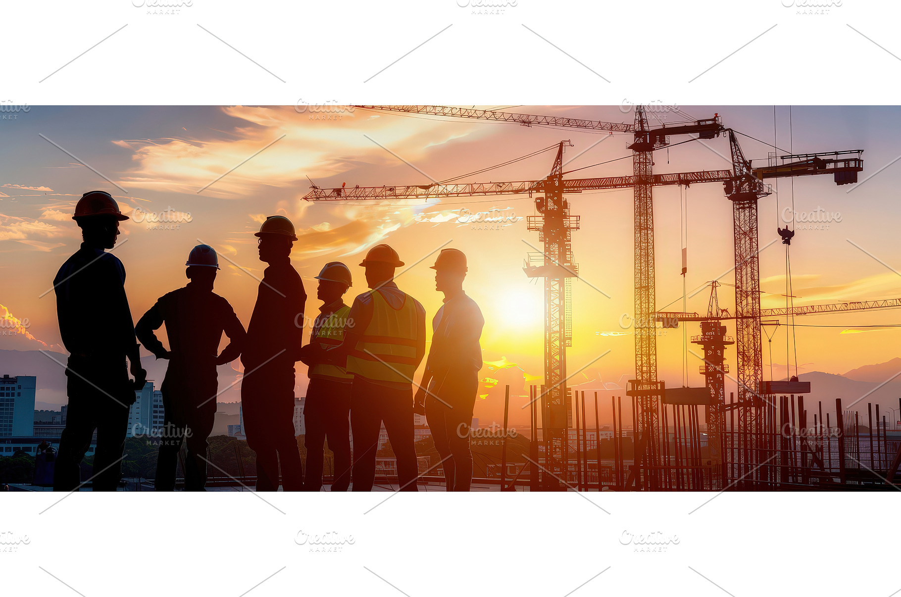 Construction team working at site, an Industrial Photo by piter.goskov