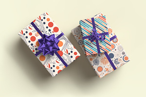 Wrapped Gifts Paper Mockup