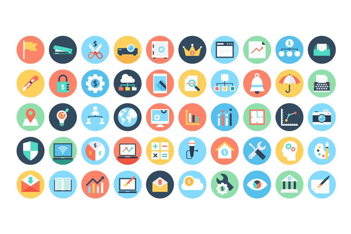 150+ Flat Business and Office Icons, a Duotone Icon by Vectors Market