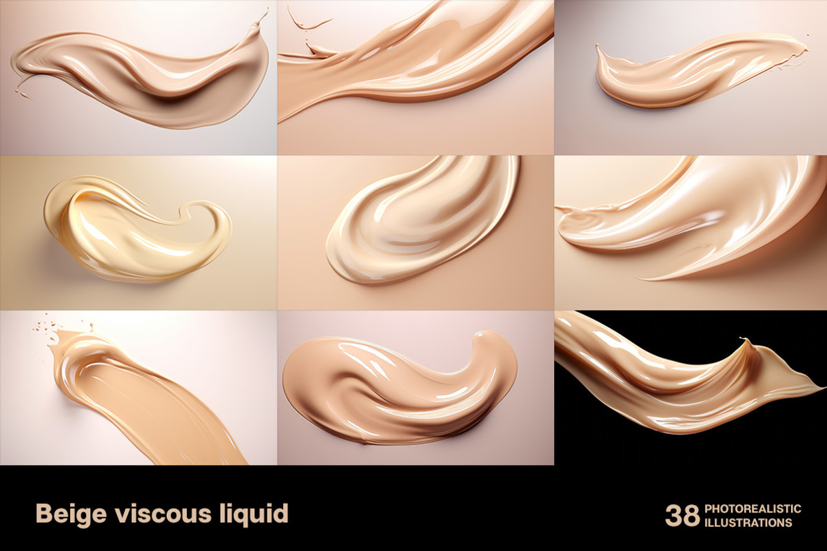 Beige viscous liquid. 38 images, a Background Graphic by Handmadefont (Photo 2 of 10)