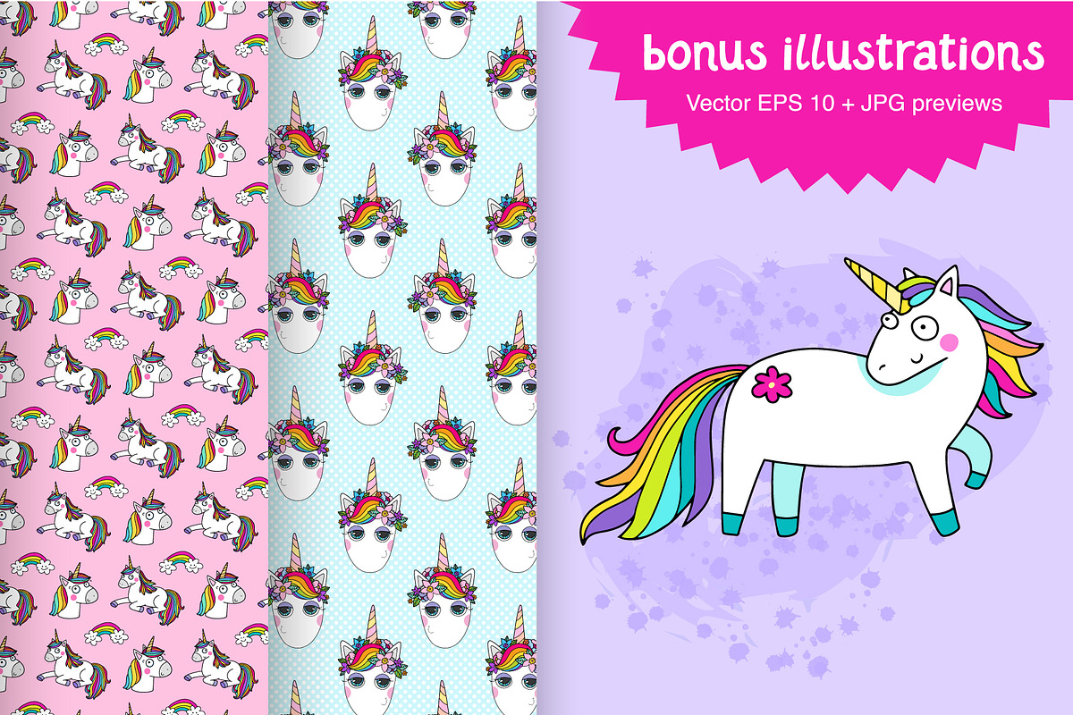 Unicorns: patterns and illustrations, an Animal Illustration by natsa (Photo 5 of 6)