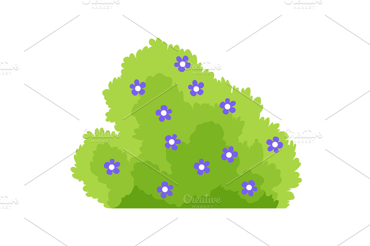 Bush with flowers icon. Cartoon, an Object Illustration by the8monkey