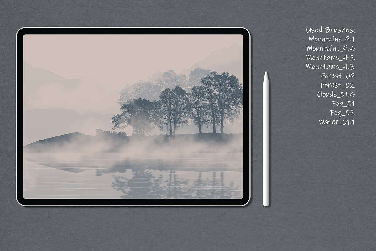 Procreate Landscape Stamp Brushes, a Brush Add-On by MISTstudioDesign (Photo 4 of 11)