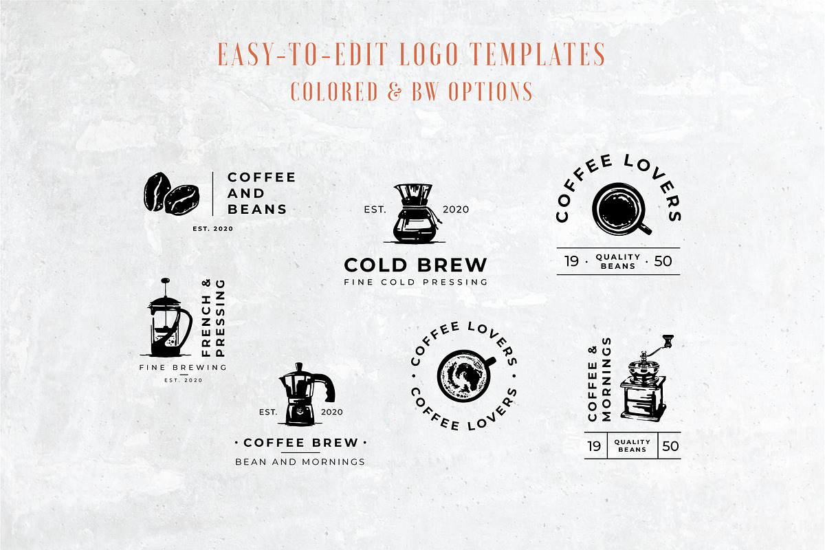 Coffee Lovers Bespoke Logo Bundle, a Branding & Logo Template by Pigment Café (Photo 2 of 6)