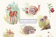 FOREST WALK Watercolor set, an Illustration by Lemaris (Thumbnail 2 of 8)