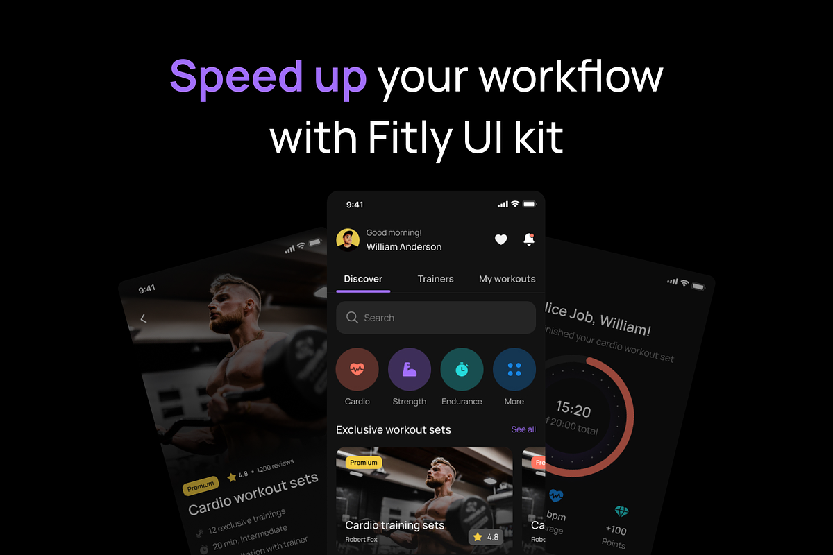 Fitly - Fitness Mobile App UI Kit, an UI Kit Template by dhuhacreative (Photo 8 of 8)