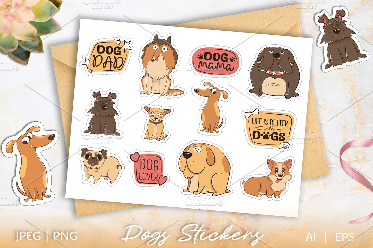 Funny cartoon purebred dogs, an Animal Illustration by Boo Guevara Shop (Photo 1 of 5)