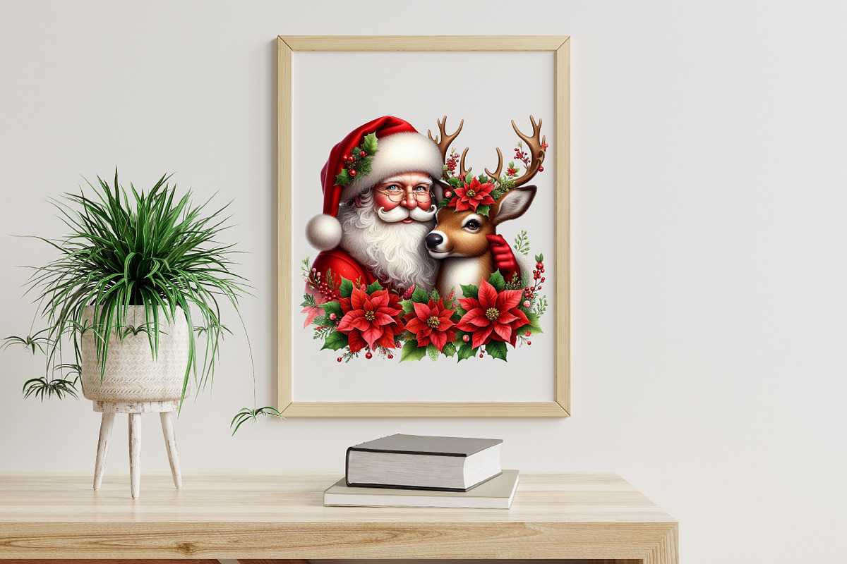Santa Claus and Reindeer png, an Illustration by Libby Wishes (Photo 5 of 9)