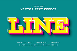 Line 3D Text Effect | EPS, a Layer Style Add-On by padilah_a