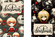 Christmas Card Design Bundle 7 Anime, a Card Template by Jay Major Designs (Thumbnail 6 of 10)