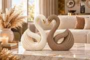 Elegant Swan Couple Sculpture STL, a Scene 3D Model by Layerology (Thumbnail 2 of 4)