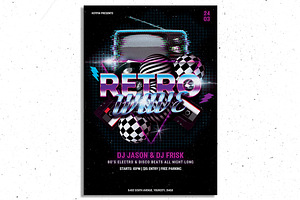 Retro Party Flyer Template, a Flyer Template by Hotpin