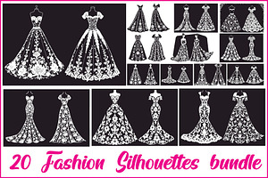 Wedding Dress Vector Pack, an Illustration by Gaye Art