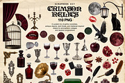 Crimson Relics Scrapbook Kit PNG, an Object Graphic by DreamoraArt (Thumbnail 2 of 9)