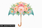 Watercolor Floral Umbrella Clipart, an Illustration by crative8112 (Thumbnail 3 of 8)