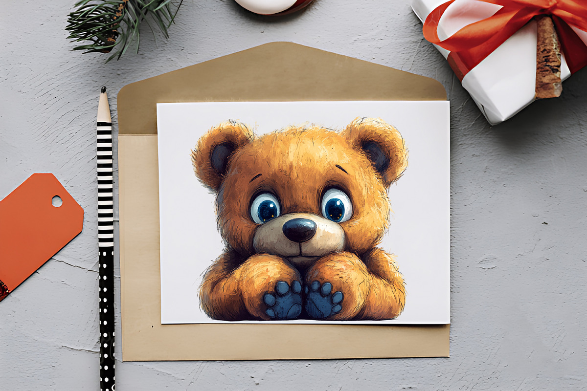 Cute Teddy Bear Emotions Clipart Bun, an Illustration by RobertsArt (Photo 3 of 7)