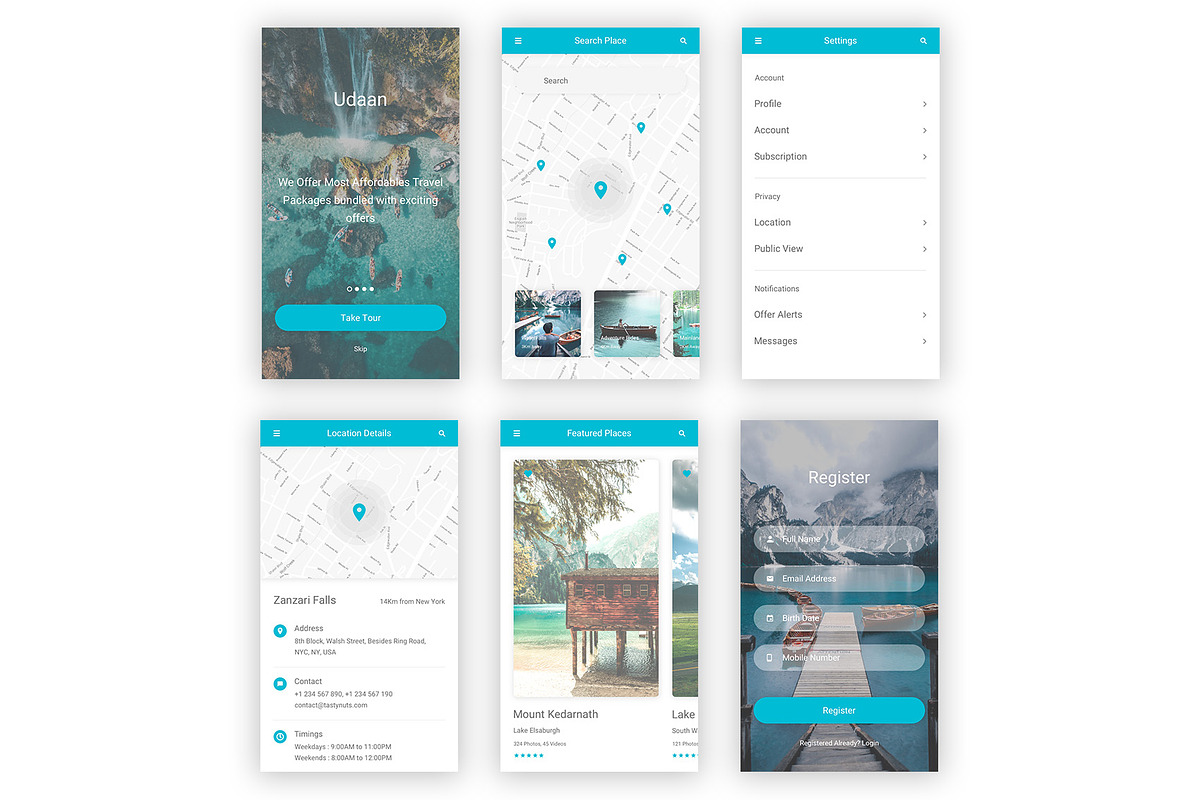 Travel & Flight Booking Adobe XD App, an UI Kit Template by themelove (Photo 10 of 16)