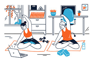 Young family couple characters, a Sport Illustration by vectorpointstudio