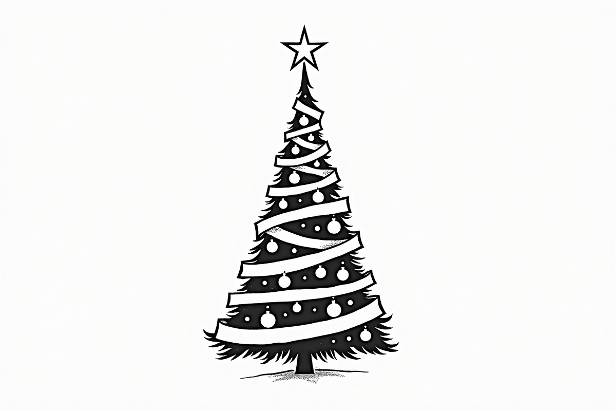 Festive Christmas Tree Silhouette Bu, an Illustration by Artivon (Photo 10 of 21)
