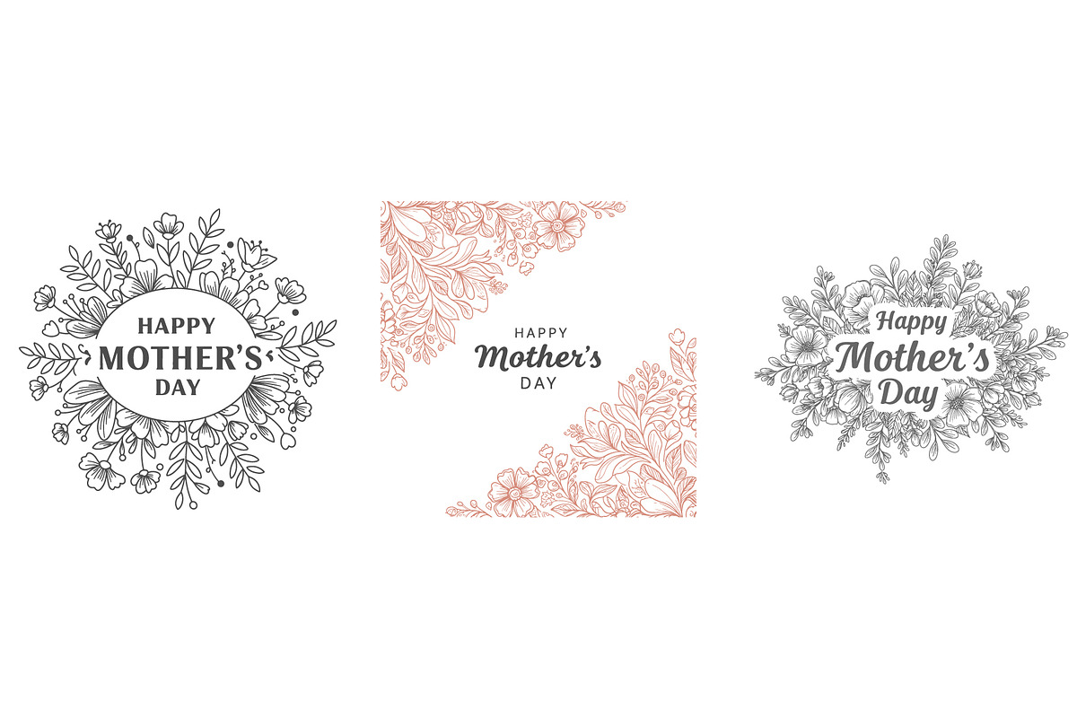 Hand Drawn Floral Mother’s Day Set, a Person Illustration by MkStudio (Photo 2 of 2)
