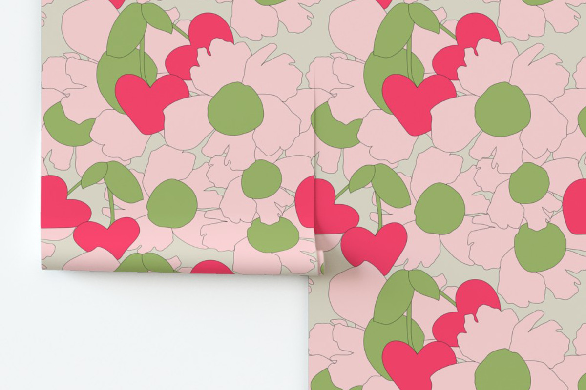 Cherries and cute pink blooms, a Pattern Graphic by Cotton Melon pattern Shop (Photo 4 of 5)