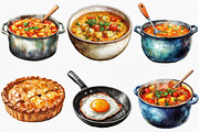 Watercolor Cozy Cooking Clipart, an Illustration by Canvas Craft (Thumbnail 3 of 7)