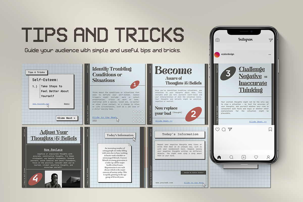 Instagram Carousel Retro CANVA, a Social Media Template by Analogi Studio (Photo 6 of 25)