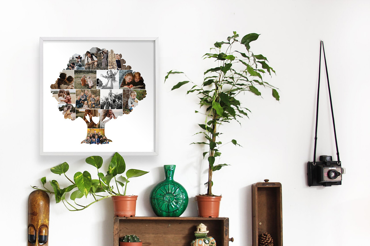 Tree shape photo collage template, a Stationery Template by AIW SOLUTIONS